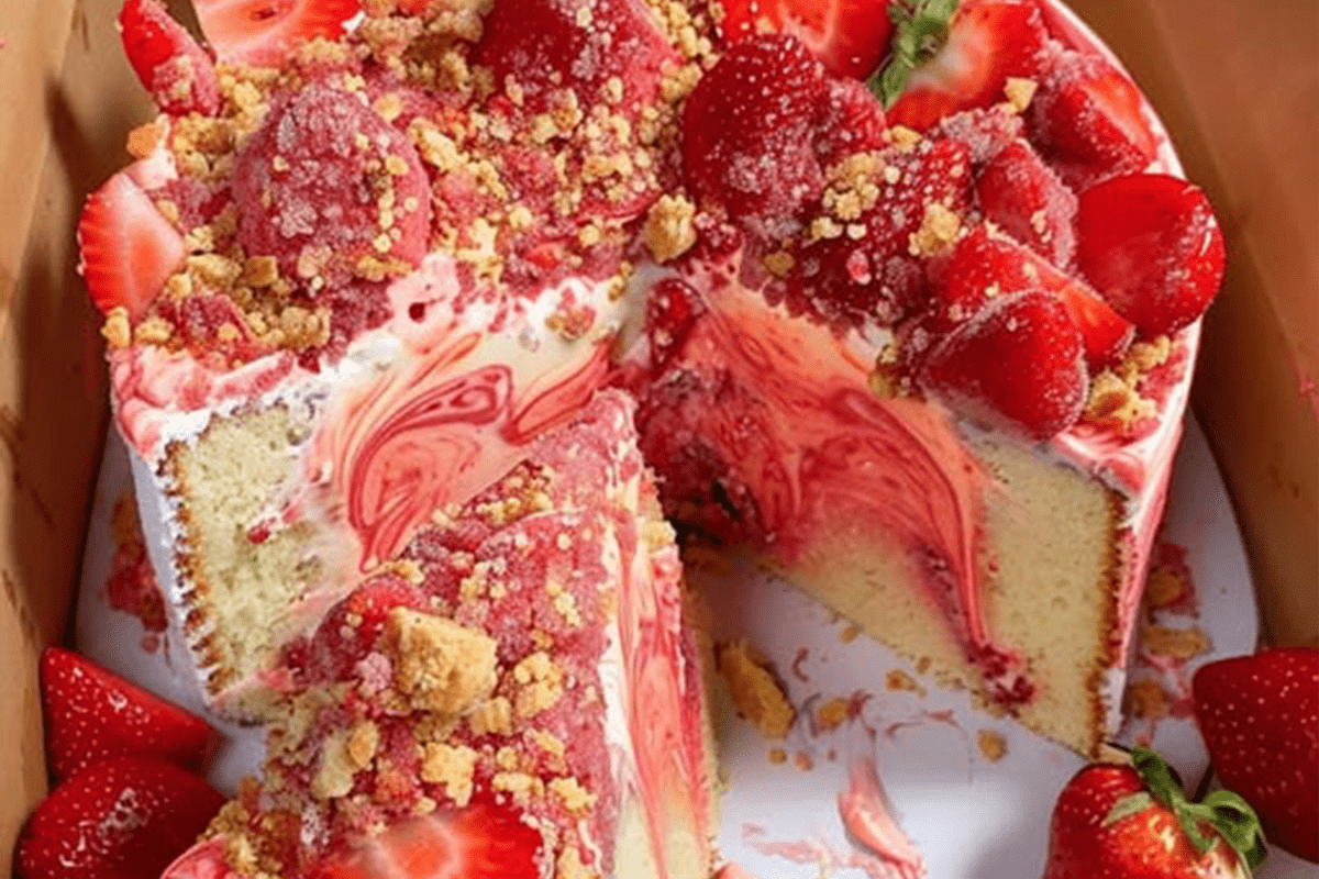 Strawberry Crunch Pound Cake