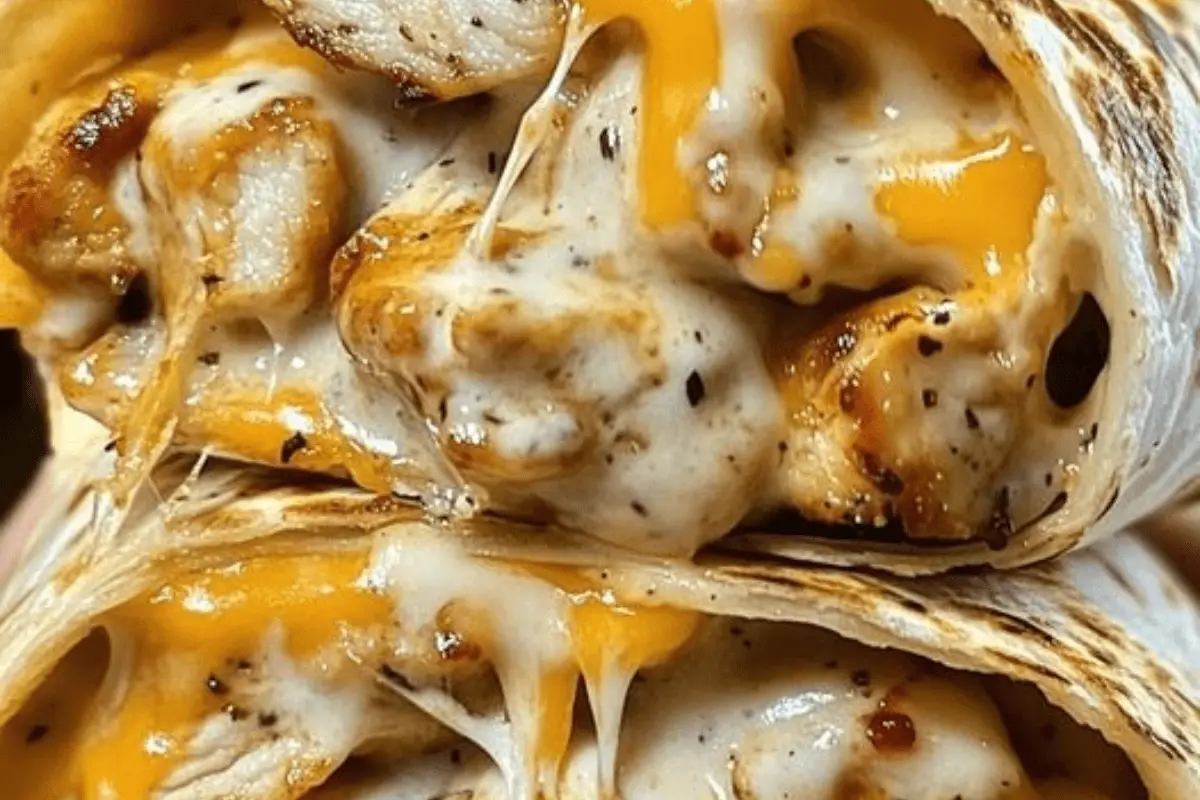 cheesy garlic chicken wraps