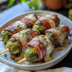 BACON-WRAPPED ROASTED BRUSSELS SPROUTS STUFFED WITH PARMESAN