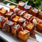 CANDIED SWEET POTATO & BACON SKEWERS