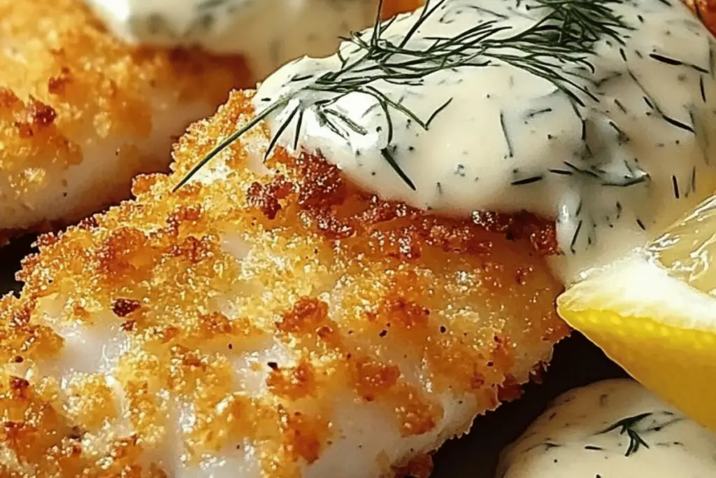 PankoCrusted Fish with Lemon Dill Sauce Crispy & Delicious