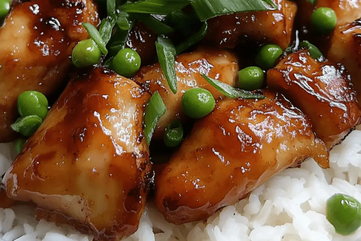 Sticky Honey Glazed Chicken with Rice Recipe - cookefast.com