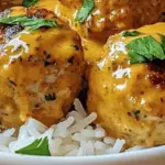 Easy chicken meatballs with curry sauce