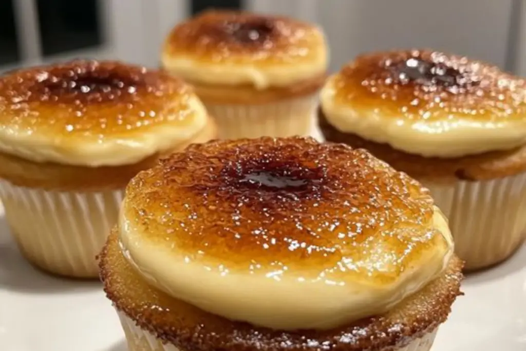 Vanilla Bean Crème Brûlée Cheesecake Cupcakes