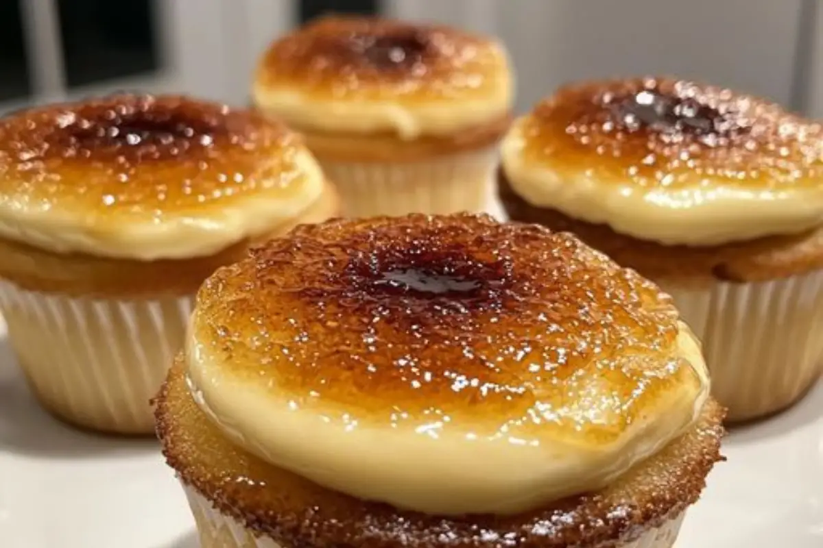 Vanilla Bean Crème Brûlée Cheesecake Cupcakes