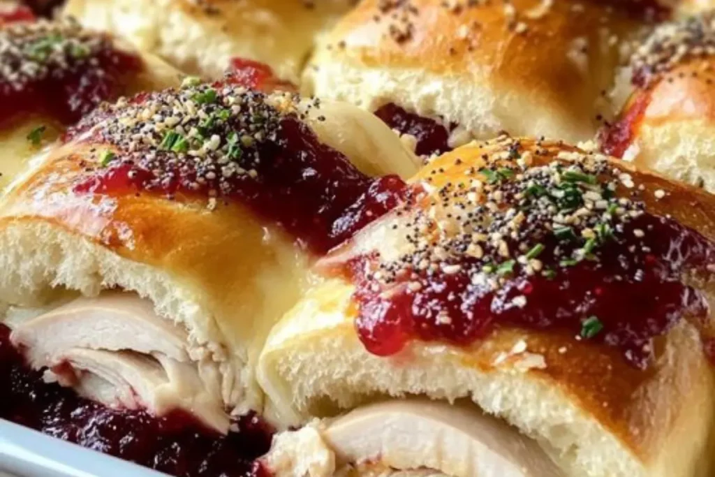 Cheesy Cranberry Turkey Sliders