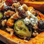 This Roasted Brussels Sprouts and Butternut Squash Stuffed Sweet Potato Boat with Cranberries and Goat Cheese encapsulates those moments perfectly.