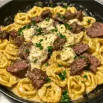 Cheesesteak Tortellini in Rich Provolone Sauce