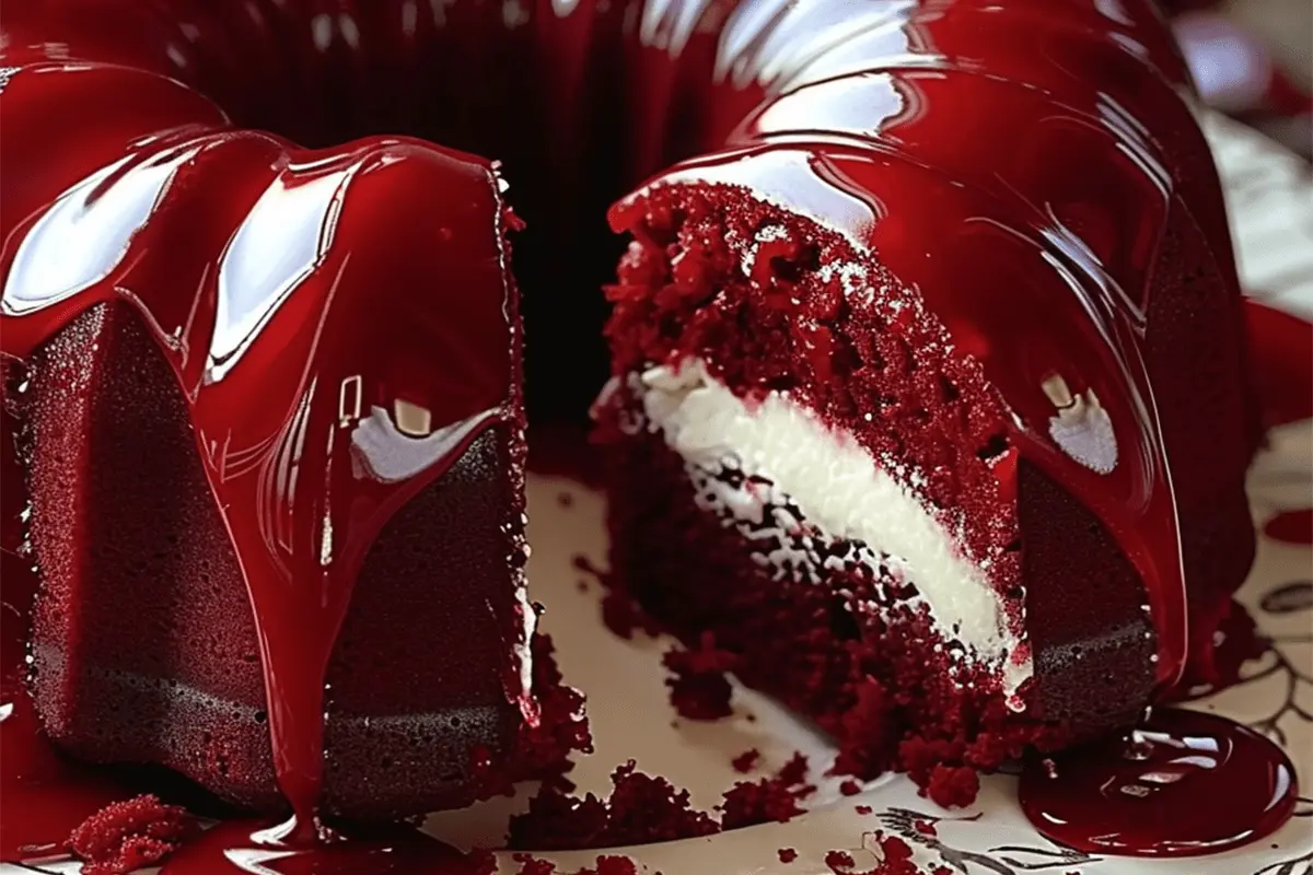Layered Red Velvet Cheesecake Bundt Cake