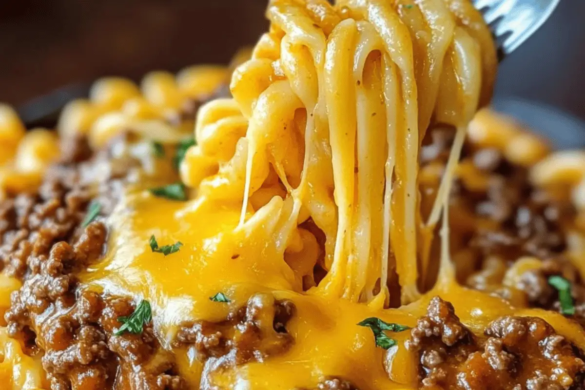 Cheesy Sloppy Cheeseburger Pasta 