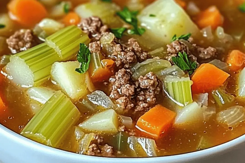 Cabbage and Ground Beef Soup