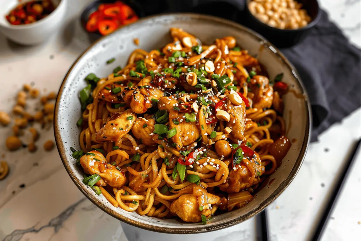 Kung Pao Chicken Noodles Recipe
