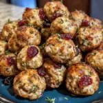 Cranberry Turkey Stuffing Balls are perfect for the holidays. Savory, sweet, and easy to make
