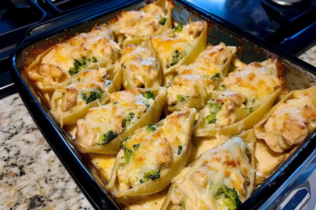 Chicken Broccoli Alfredo Stuffed Shells
