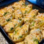 Chicken Broccoli Alfredo Stuffed Shells