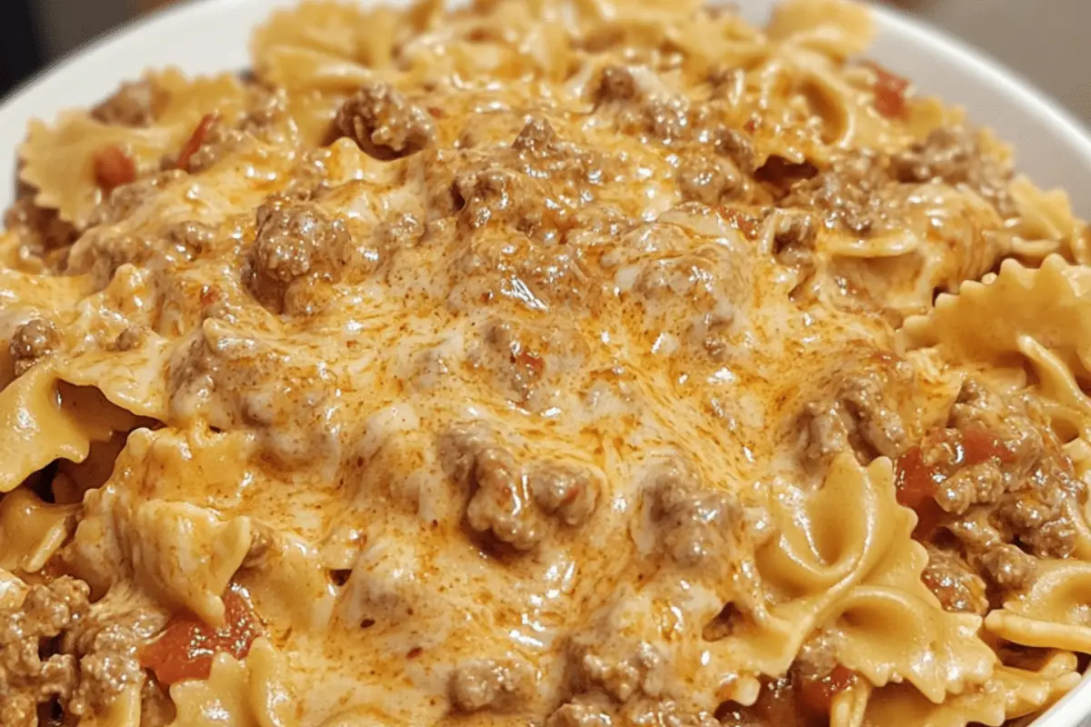 Creamy Velveeta Beef & Bowtie Pasta Recipe | Cheesy & Delicious
