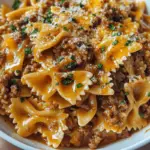 Cheesy Beef Bowtie Pasta in Garlic Butter | Rich, Flavorful & Comforting
