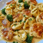 Creamy Garlic Parmesan Tortellini with Chicken & Broccoli | Rich & Flavorful