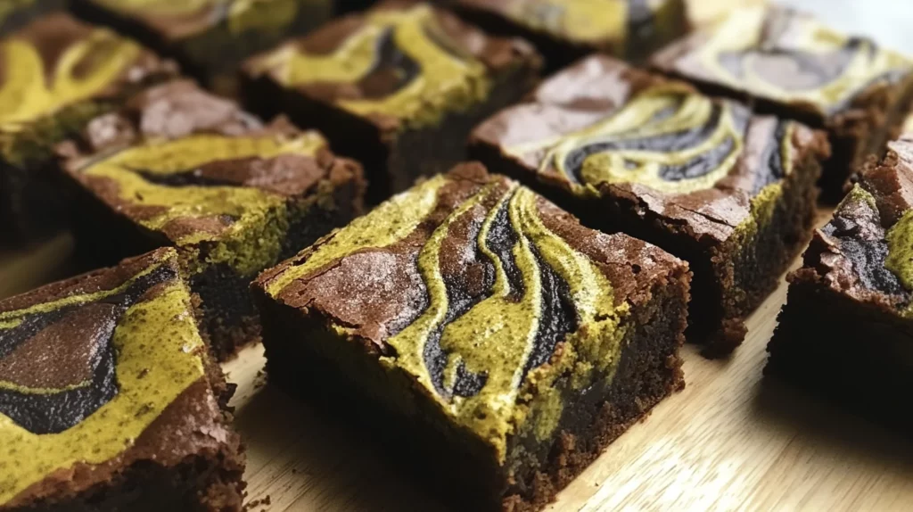 SWEET POTATO MOCHI BROWNIES WITH MATCHA SWIRL