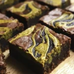 SWEET POTATO MOCHI BROWNIES WITH MATCHA SWIRL