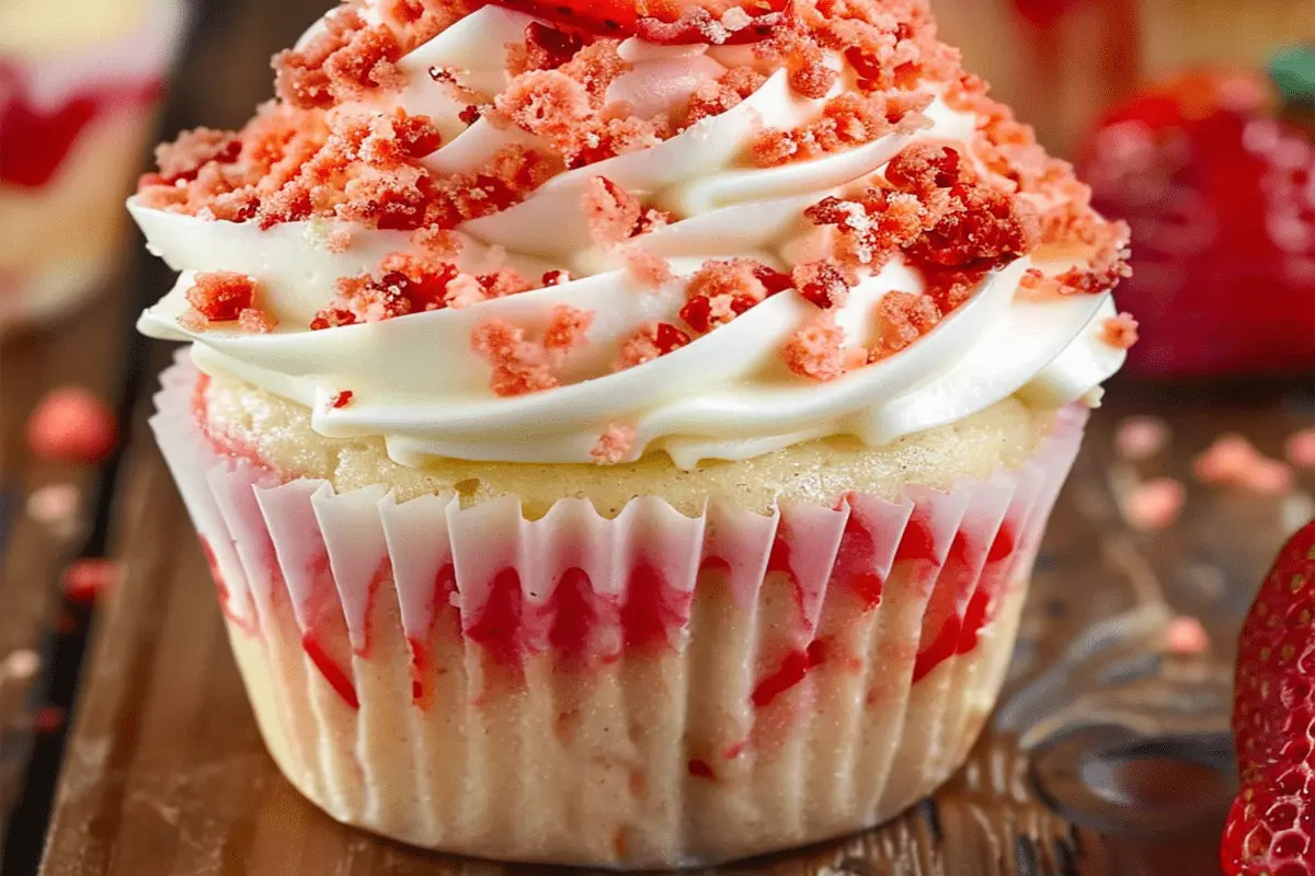 Strawberry Crunch Cupcakes