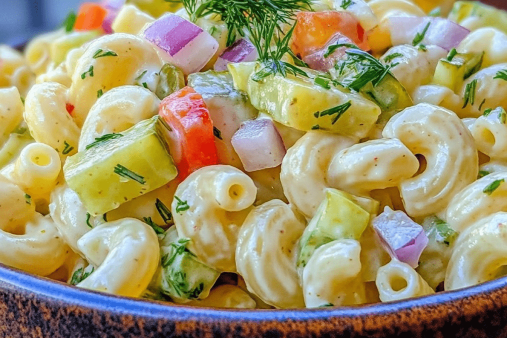 Classic Dill Pickle Macaroni Salad – Creamy & Tangy Recipe