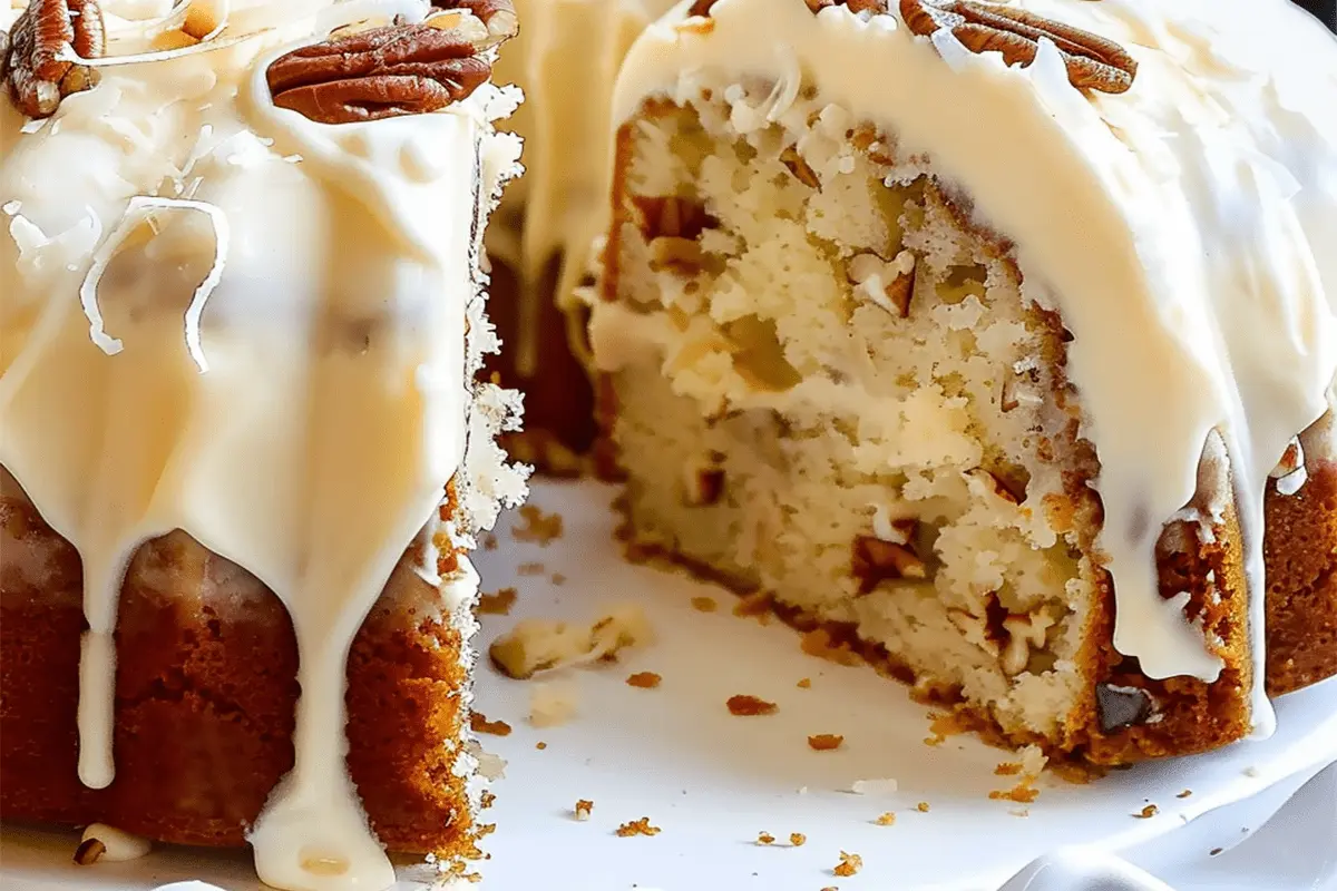 Italian Cream Pound Cake with Cream Cheese Glaze