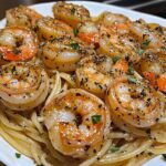 Enjoy these quick & delicious garlic shrimp noodles with butter, garlic, and Italian herbs. A perfect 20-minute pasta dish for seafood lovers!