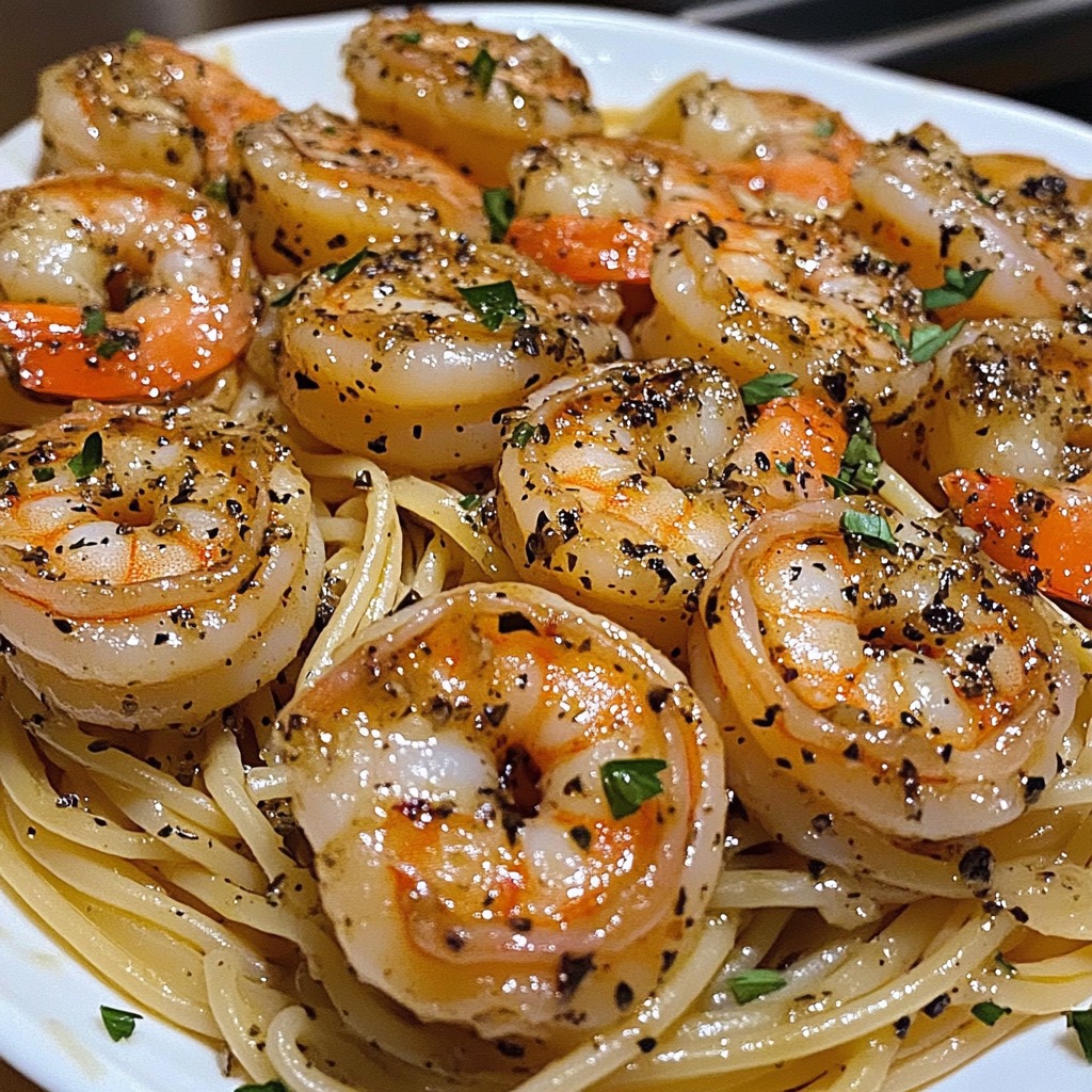 Enjoy these quick & delicious garlic shrimp noodles with butter, garlic, and Italian herbs. A perfect 20-minute pasta dish for seafood lovers!