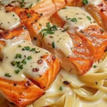 Creamy Garlic Butter Salmon Pasta
