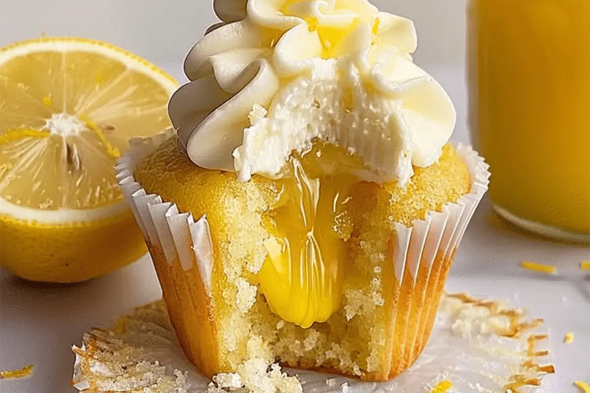 Lemon Cupcakes with Lemon Curd Filling