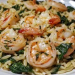 Lemon Garlic Shrimp with Spinach Orzo