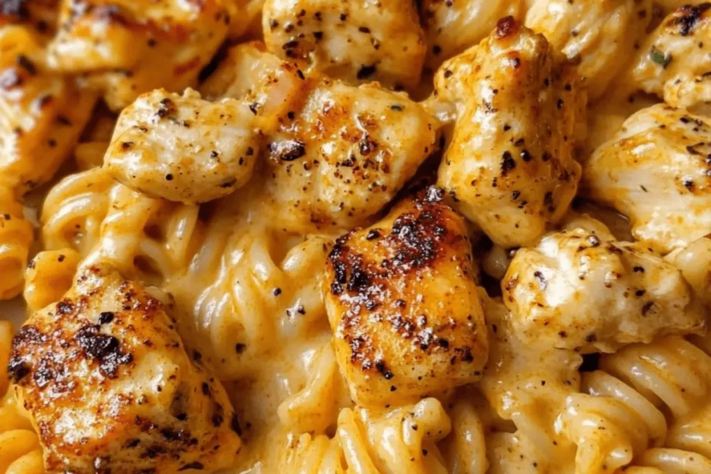 Cheesy Cajun Garlic Chicken Rotini Skillet
