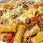 Creamy Velveeta Beef & Rigatoni Pasta