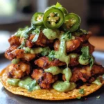 Crispy Honey Lime Chicken Tostadas with Avocado Lime Drizzle